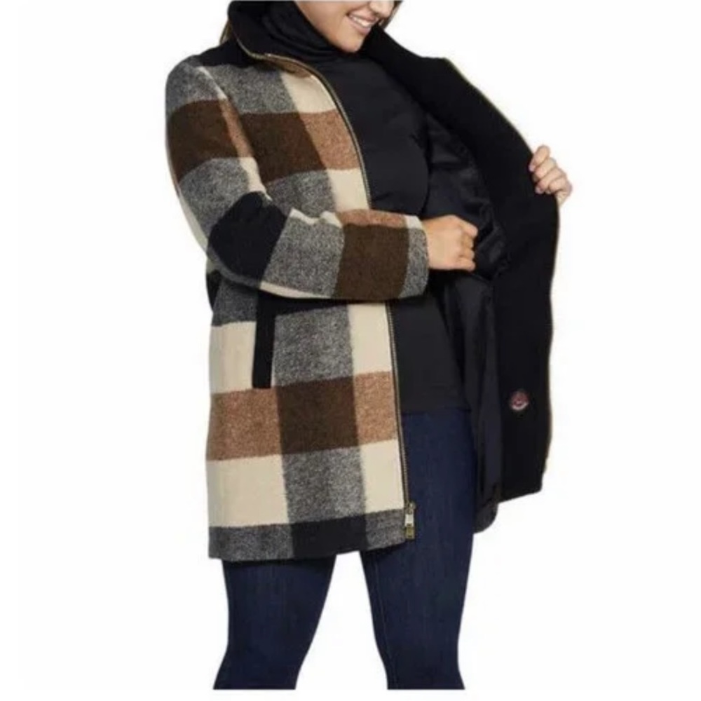 Brand New With Tags! Pendleton Wool Lined Coat! Cream Plaid XL